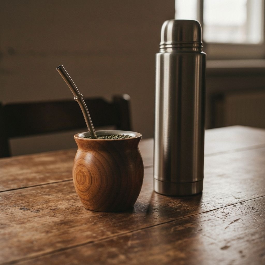 Mate de madera con termo